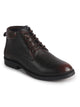 Men Cherry Genuine Leather Ankle Length 5-Eye Lace Up Chukka Boots|Biking Boot with Anti-Skid Durable Sole|Formal, Office & Casual Wear