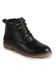 Men Black Casual Ankle Length 3-Eye Lace Up Side Zipper Chukka Boot for Biking|Extra Soft Cushioned Footbed Shoe for Winter|Durable Slip Resistant TPR Welted Sole
