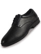 Men Black Genuine Leather Textured Low Heel Office Formal Lace Up Derby Shoes|Perfect for Wedding, Party, Office|Memory Cushioned Footbed|Anti Skid Sole