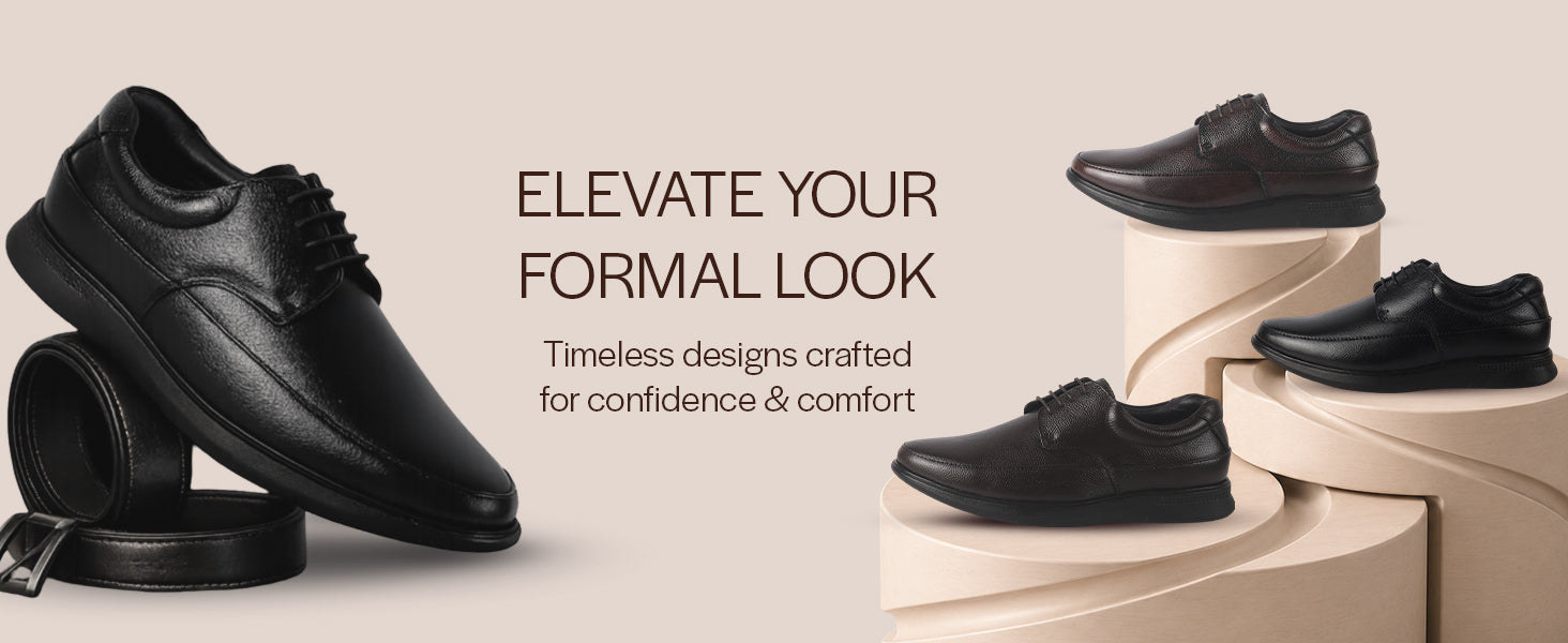 Men Black Genuine Leather Textured Office Formal Lace Up Derby Shoes|Soft Inner Lining, Memory Cushioned Insole|Flatform Anti Skid Sole Shoe for Wedding, Event, Party