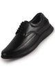 Men Black Genuine Leather Textured Office Formal Lace Up Derby Shoes|Soft Inner Lining, Memory Cushioned Insole|Flatform Anti Skid Sole Shoe for Wedding, Event, Party