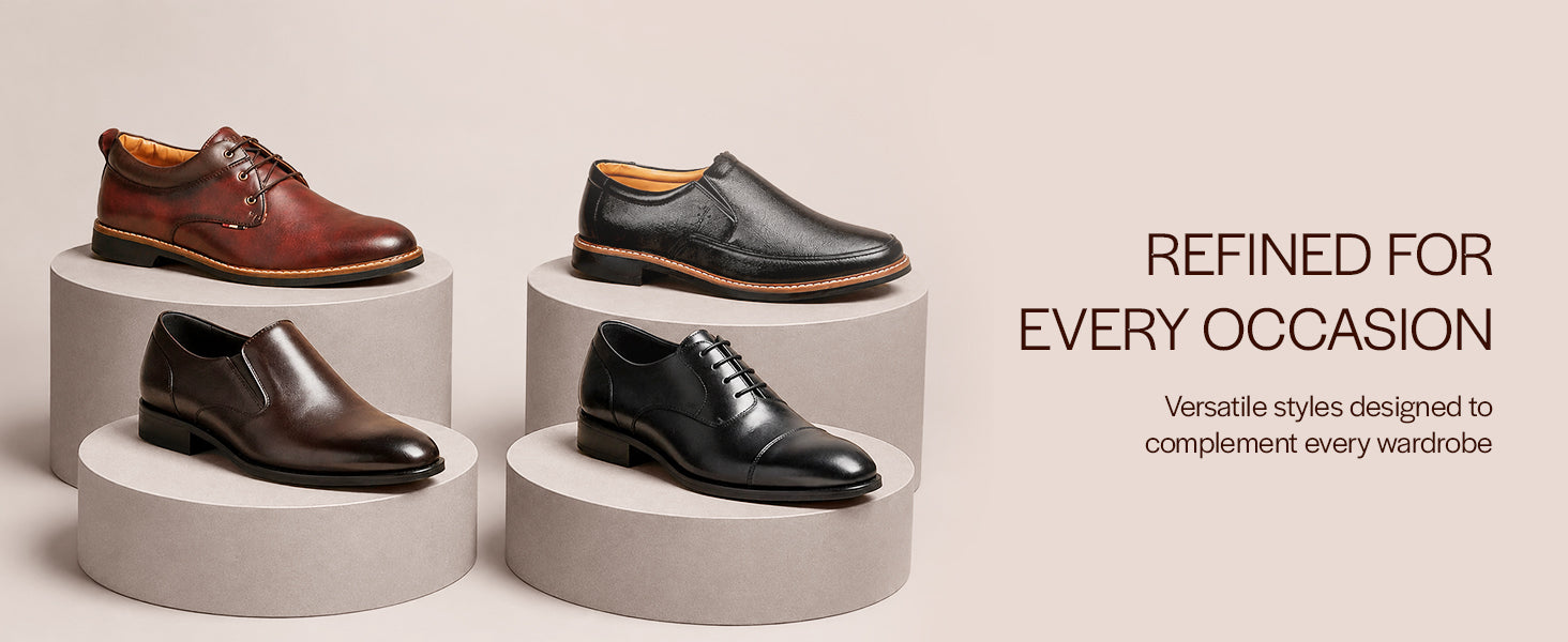 Men Brown Genuine Leather Textured Office Formal Slip On Shoes|Soft Inner Lining, Memory Cushioned Insole|Flatform Sole Slip On Shoe for Wedding, Party Dress, Evening