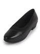 FAUSTO Women Black Elegant Formal Closed Toe Block Heel Pumps for All Day Comfort | Soft Collar Fabric Cushioned Insole | Dress Slip On Shoe for Office and Daily Work Wear