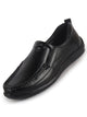Men Black Formal Slip On Shoe with Cushioned Footpad Comfort Insole|Lightweight All Day Long Pull On Loafer for Meetings, Office, Dress|Anti Skid Sole