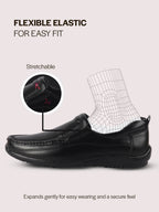 Men Black Formal Slip On Shoe with Cushioned Footpad Comfort Insole|Lightweight All Day Long Pull On Loafer for Meetings, Office, Dress|Anti Skid Sole