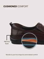 Men Brown Formal Slip On Shoe with Cushioned Footpad Comfort Insole|Lightweight All Day Long Pull On Loafer for Meetings, Office, Dress|Anti Skid Sole