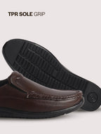 Men Brown Formal Slip On Shoe with Cushioned Footpad Comfort Insole|Lightweight All Day Long Pull On Loafer for Meetings, Office, Dress|Anti Skid Sole