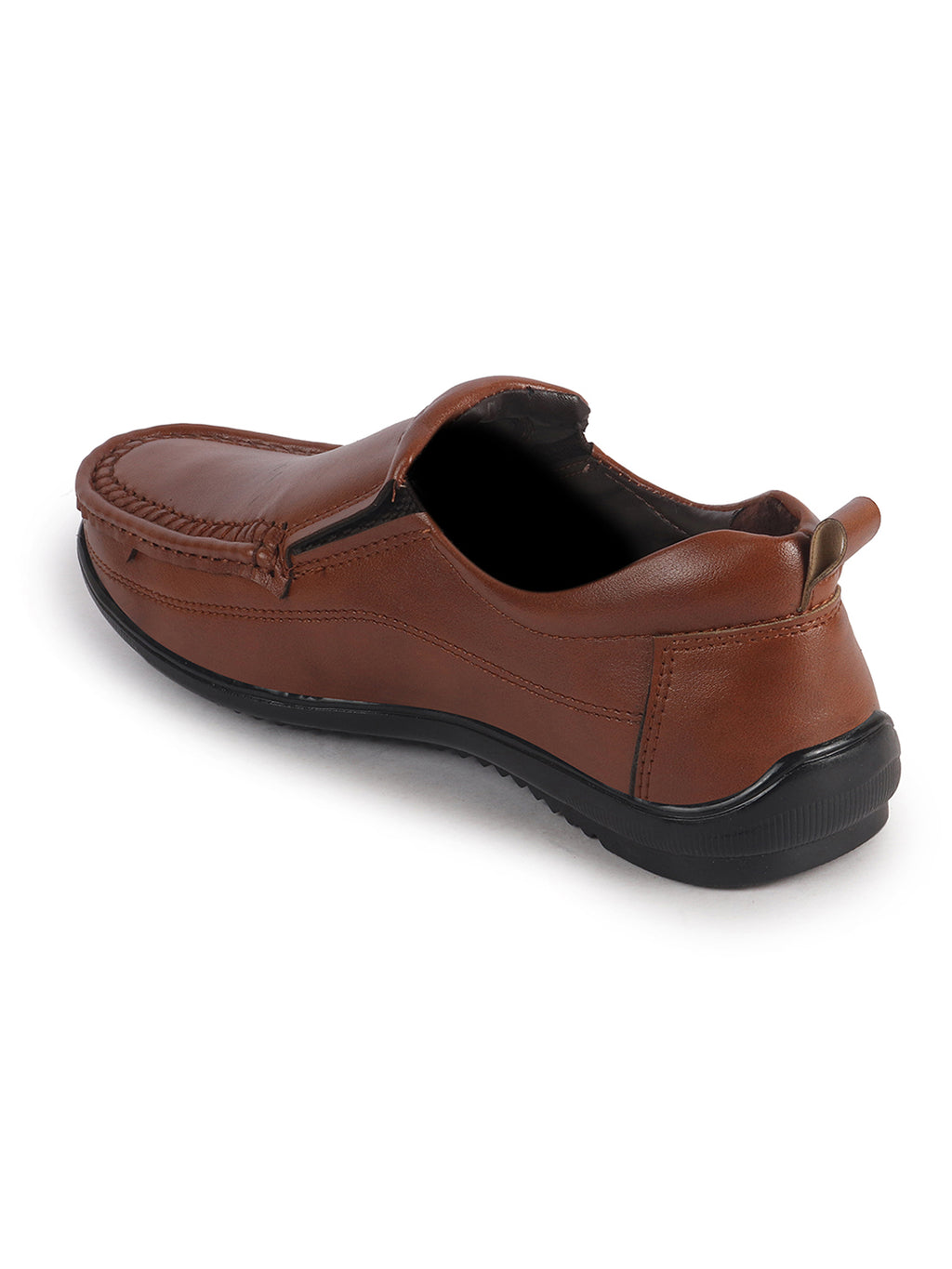 Men Tan Formal Slip On Shoe with Cushioned Footpad Comfort Insole|Lightweight All Day Long Pull On Loafer for Meetings, Office, Dress|Anti Skid Sole