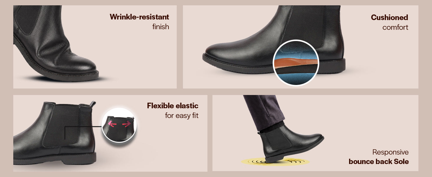 Men Brown High Ankle Slip On Outdoor Fashion Winter Chelsea Boots