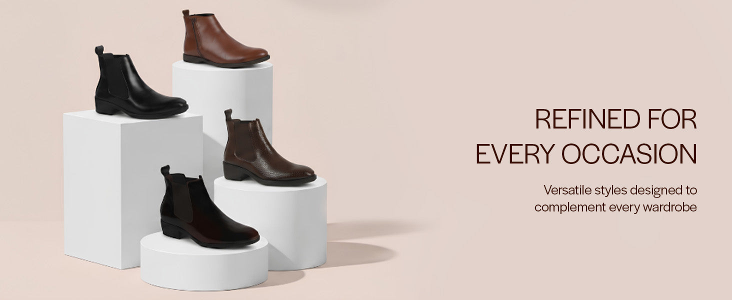 Men Brown High Ankle Slip On Outdoor Fashion Winter Chelsea Boots