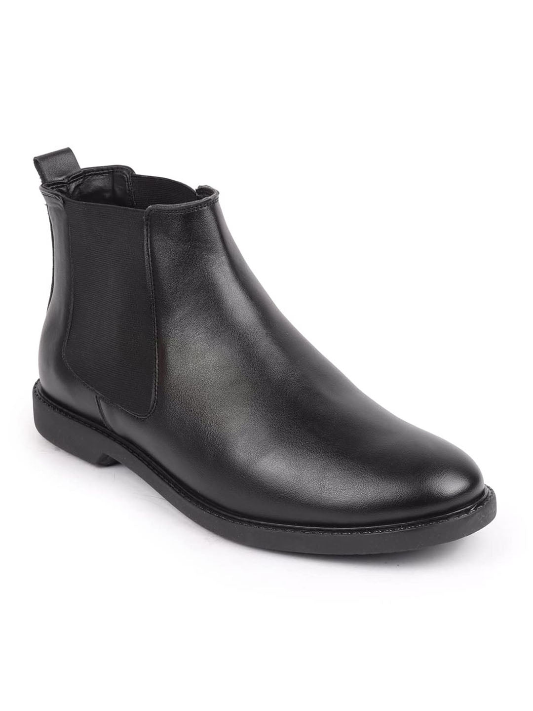 men black high ankle slip on outdoor fashion winter chelsea boots