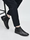Men Black High Ankle Slip On Outdoor Fashion Winter Chelsea Boots