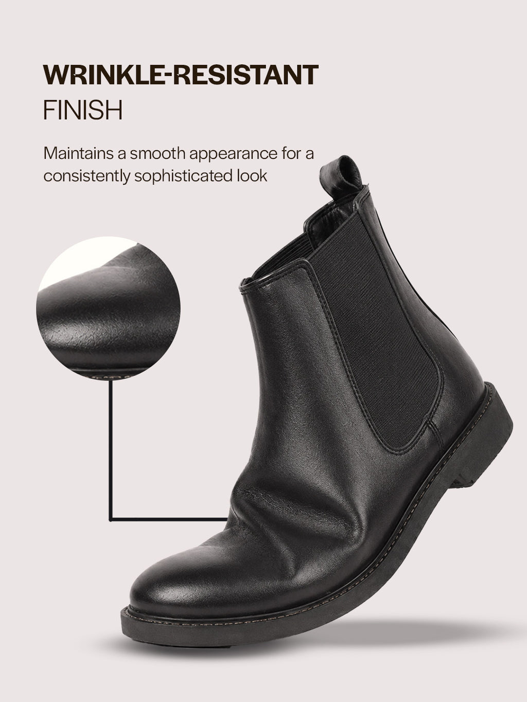 Men Black High Ankle Slip On Outdoor Fashion Winter Chelsea Boots