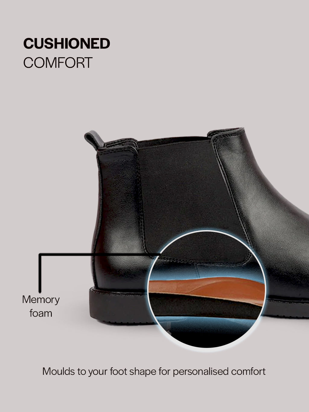 Men Black High Ankle Slip On Outdoor Fashion Winter Chelsea Boots