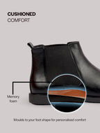 Men Black High Ankle Slip On Outdoor Fashion Winter Chelsea Boots
