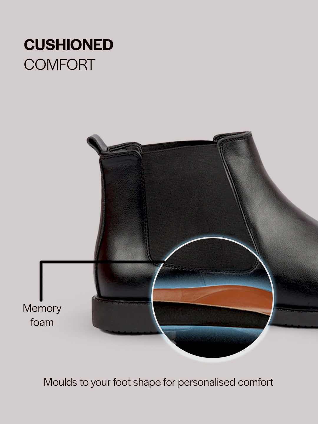 Men Black High Ankle Slip On Outdoor Fashion Winter Chelsea Boots