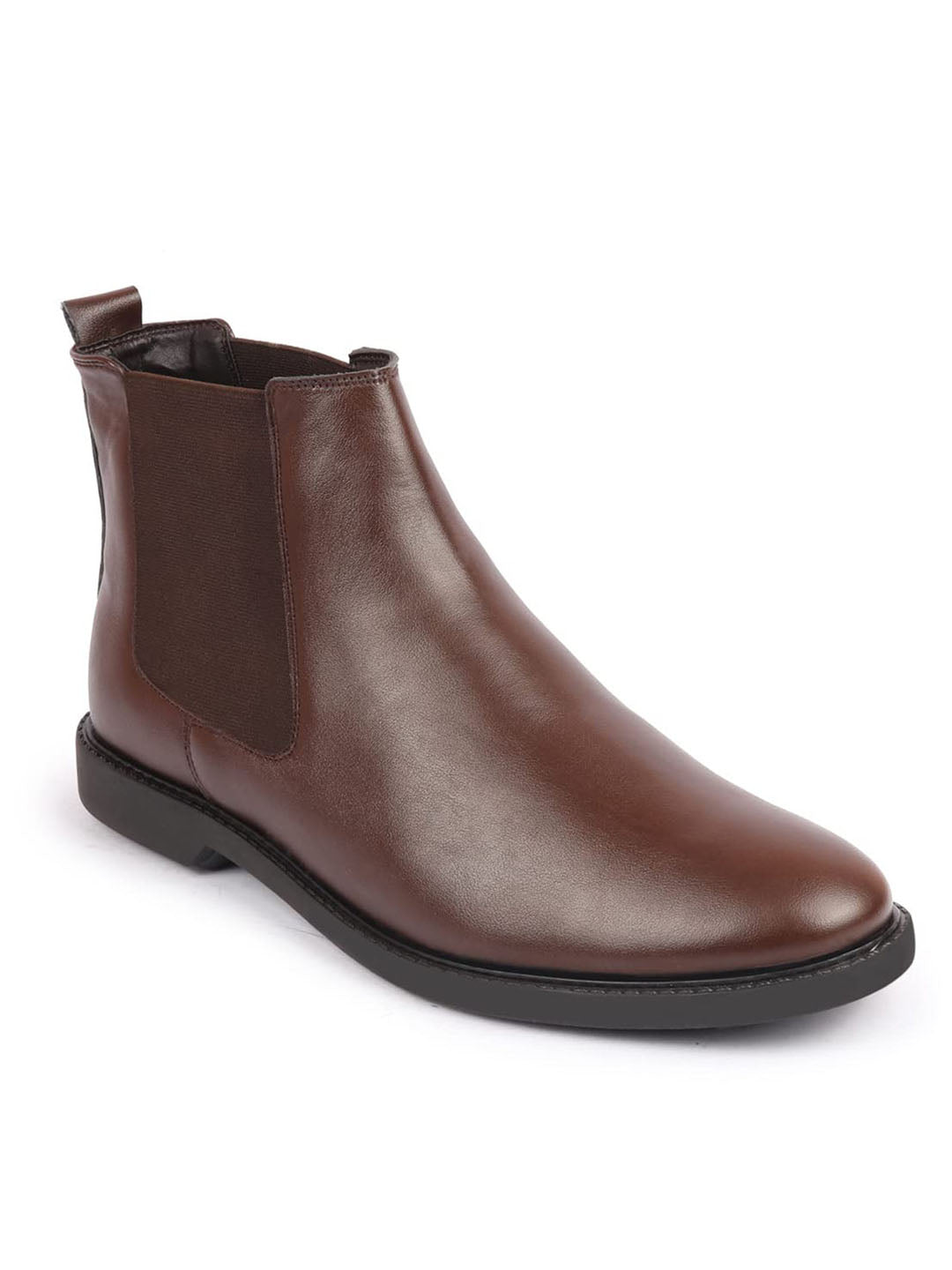 men brown high ankle slip on outdoor fashion winter chelsea boots