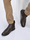 men brown high ankle slip on outdoor fashion winter chelsea boots