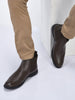 Men Brown High Ankle Slip On Outdoor Fashion Winter Chelsea Boots