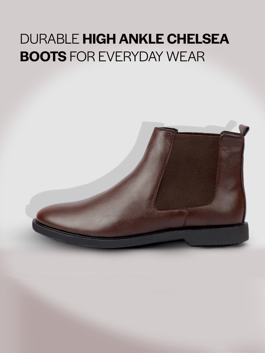 Men Brown High Ankle Slip On Outdoor Fashion Winter Chelsea Boots