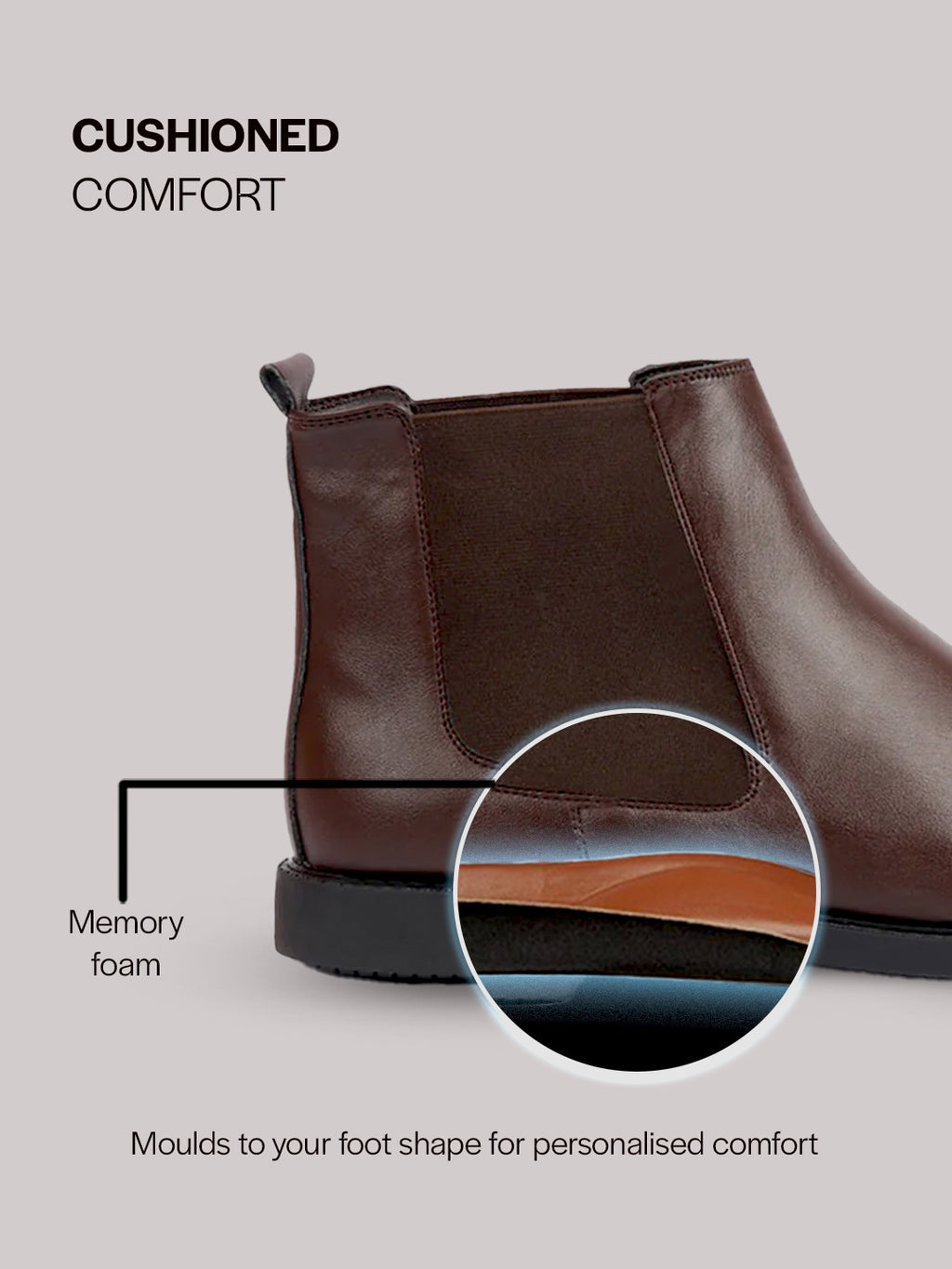 Men Brown High Ankle Slip On Outdoor Fashion Winter Chelsea Boots