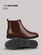 Men Brown High Ankle Slip On Outdoor Fashion Winter Chelsea Boots