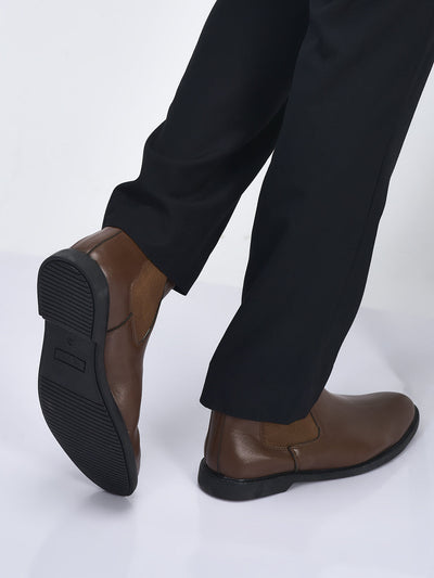 men tan high ankle slip on outdoor fashion winter chelsea boots