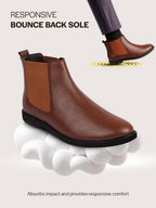 Men Tan High Ankle Slip On Outdoor Fashion Winter Chelsea Boots
