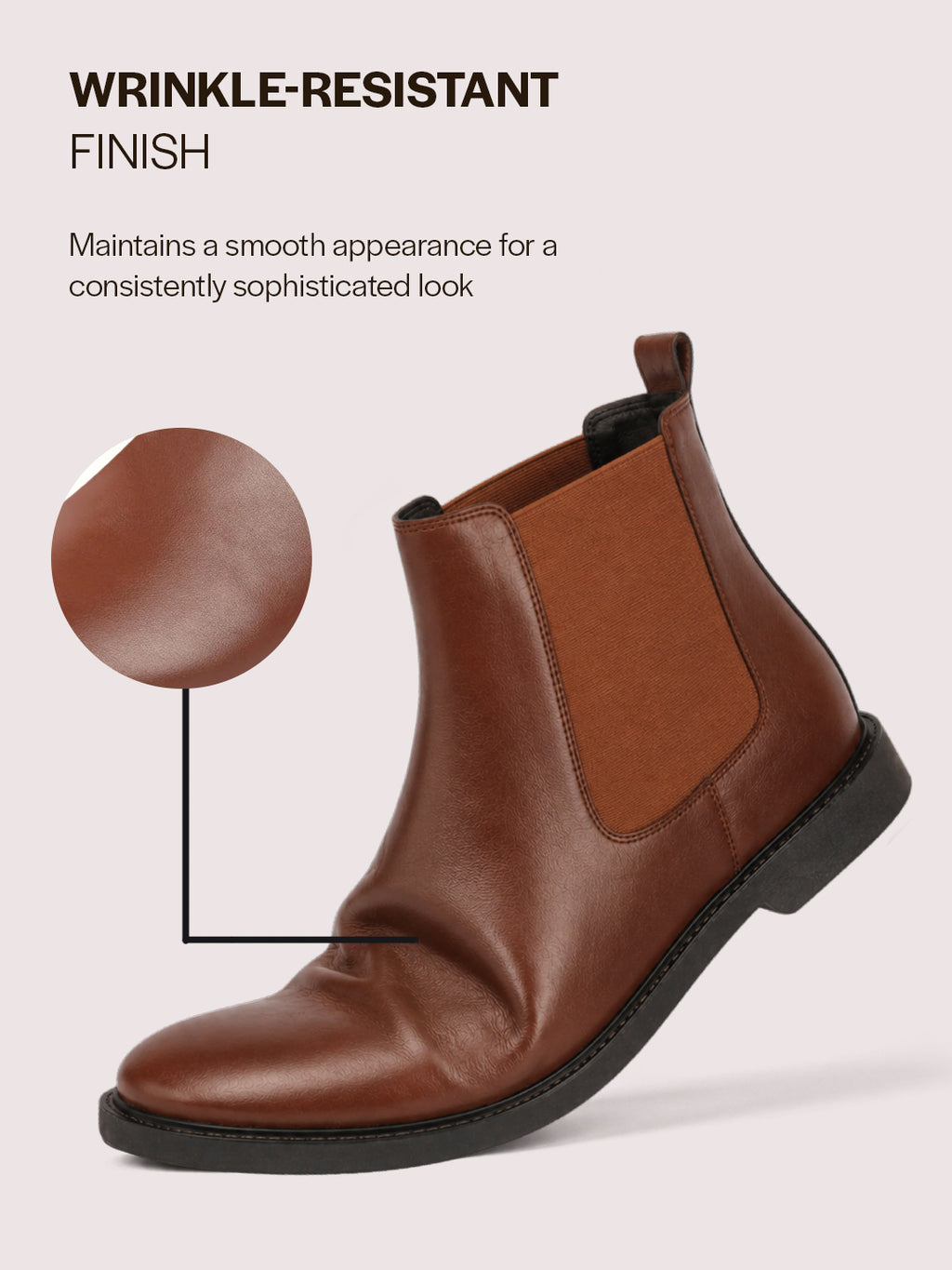 Men Tan High Ankle Slip On Outdoor Fashion Winter Chelsea Boots