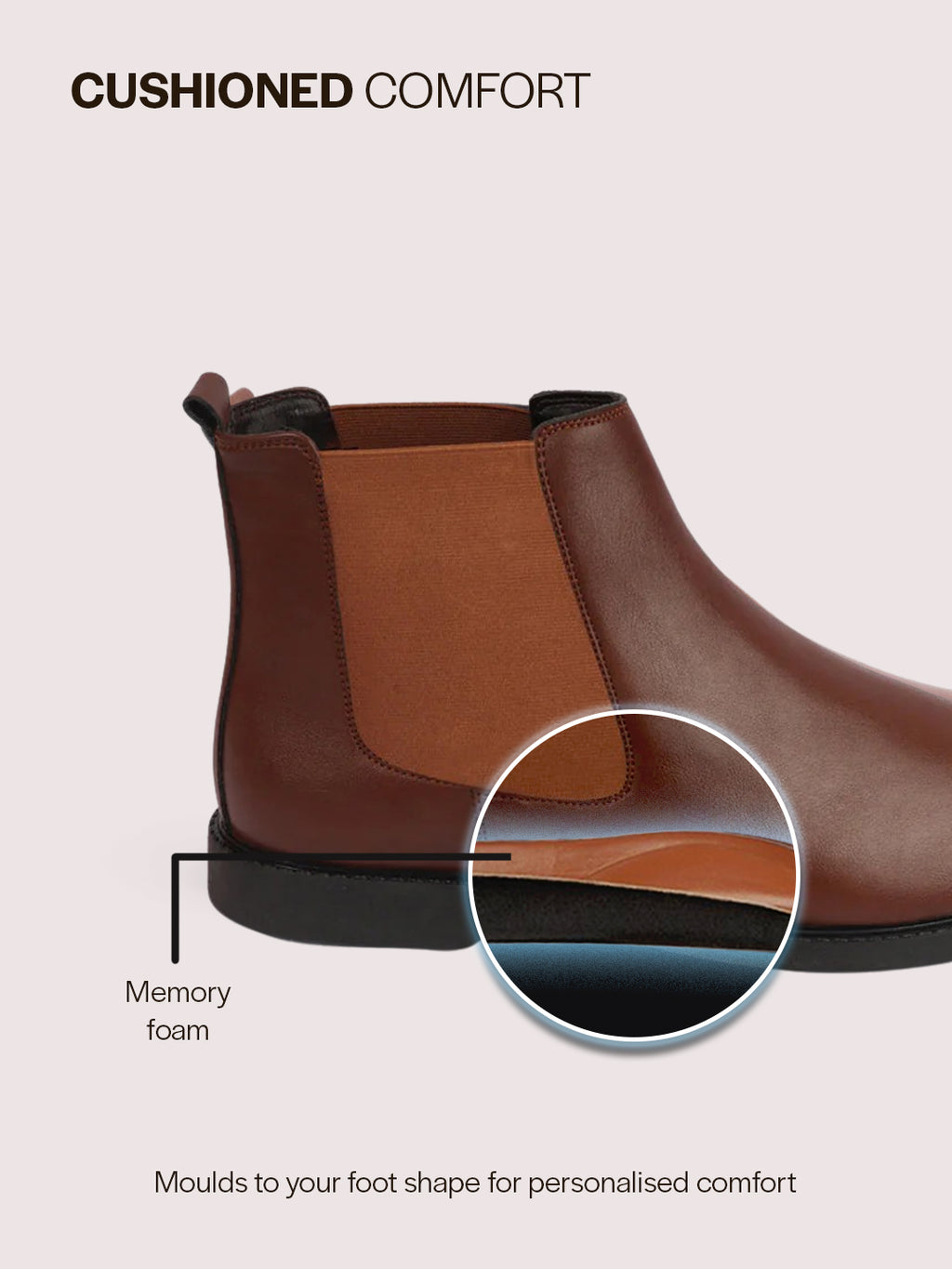 Men Tan High Ankle Slip On Outdoor Fashion Winter Chelsea Boots