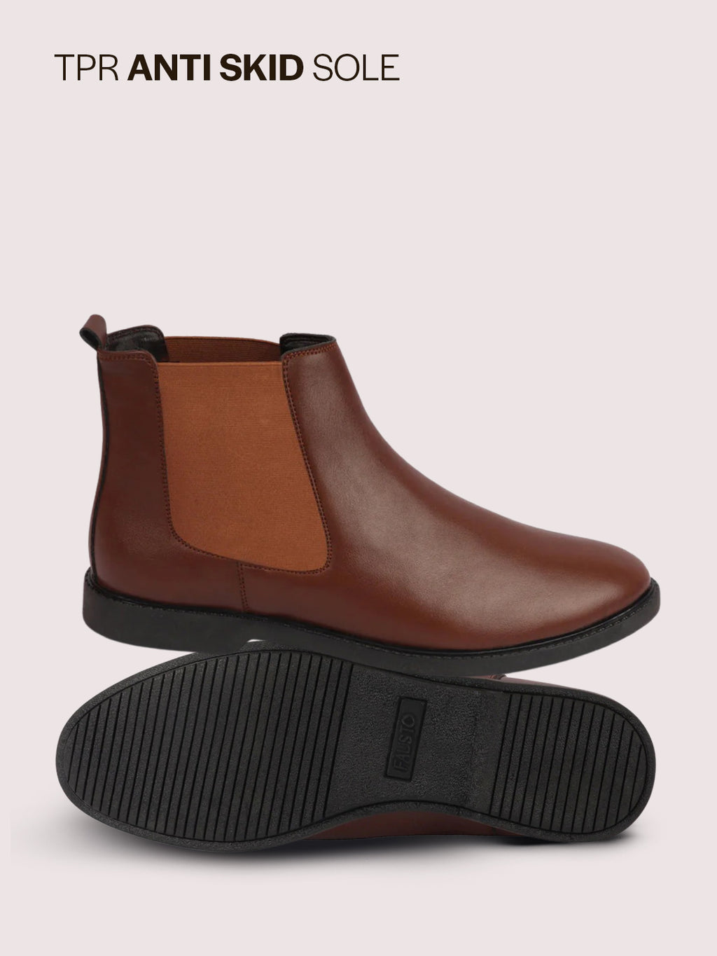Men Tan High Ankle Slip On Outdoor Fashion Winter Chelsea Boots