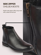 Men Black High Ankle Zipper Closure Fashion Trend Classic Work Boots