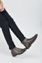 Men Brown High Ankle Zipper Closure Fashion Trend Classic Work Boots