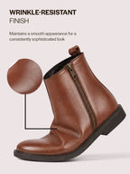 Men Tan High Ankle Zipper Closure Fashion Trend Classic Work Boots