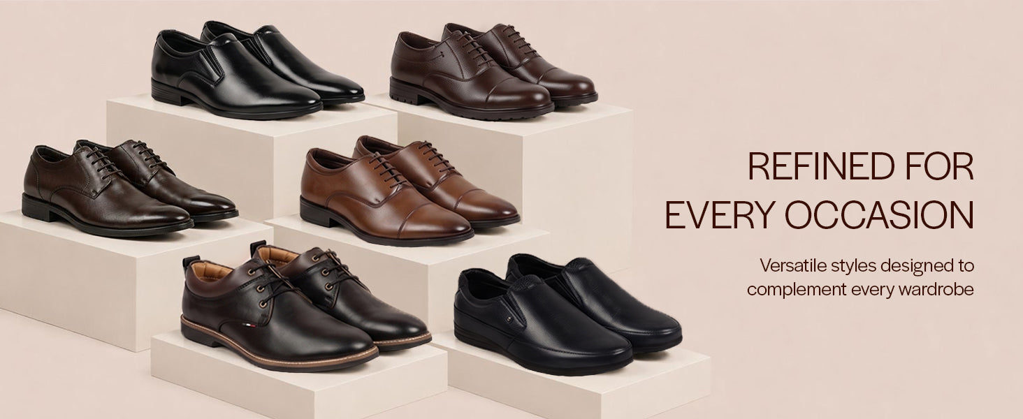 Men Brown Formal Office Dress Comfort Broad Feet Slip On Shoes