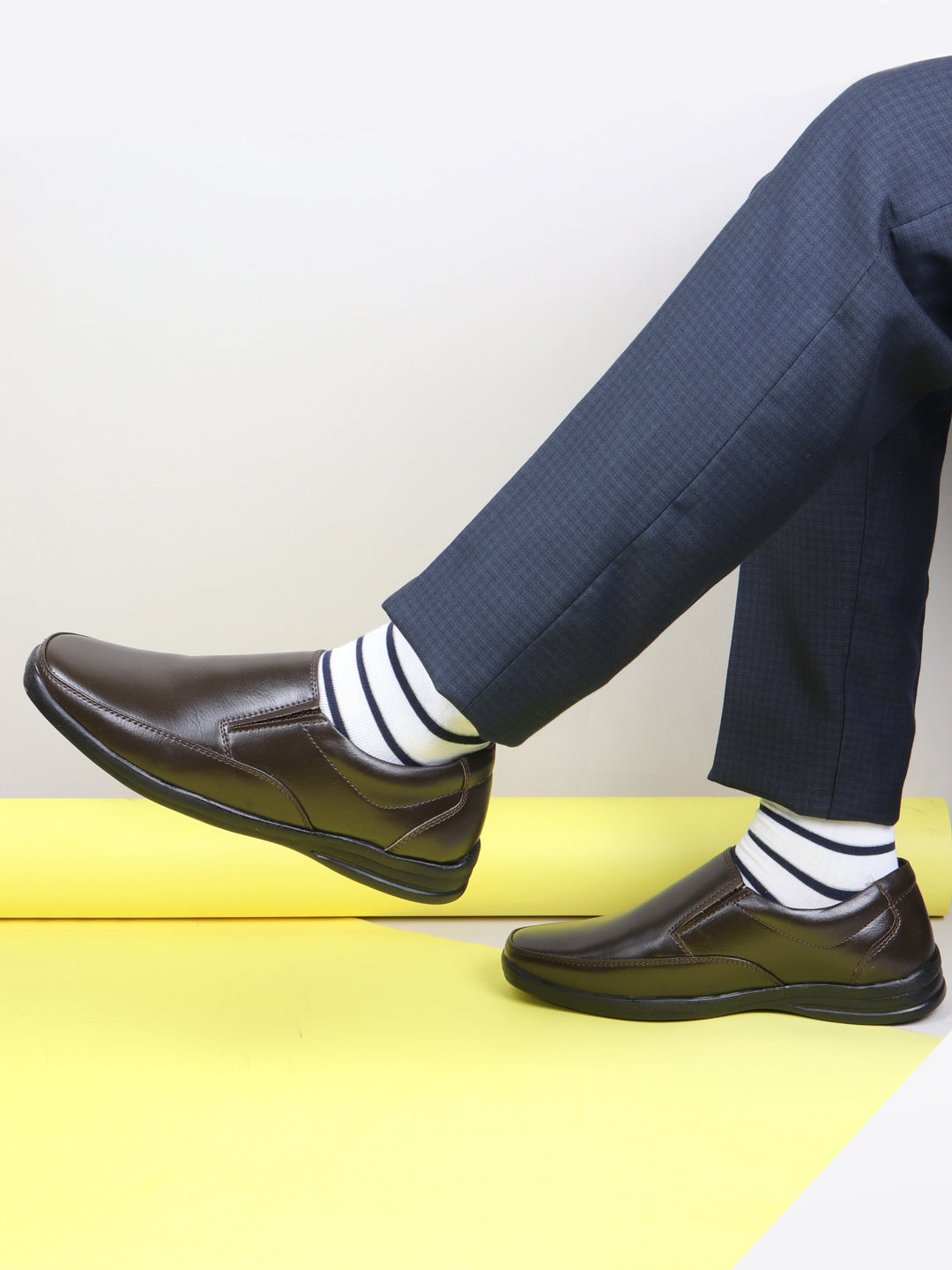 Shop Men Brown Formal Office Dress Comfort Slip On Shoes Online.