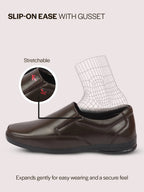 Men Brown Formal Office Dress Comfort Broad Feet Slip On Shoes