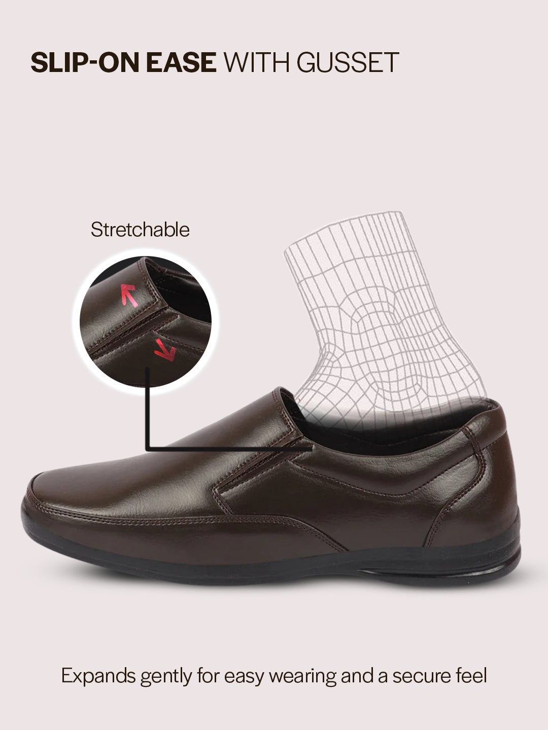 Men Brown Formal Office Dress Comfort Slip On Shoes