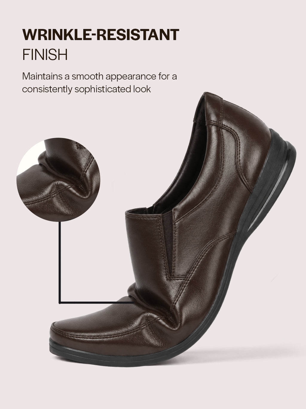 Men Brown Formal Office Dress Comfort Broad Feet Slip On Shoes