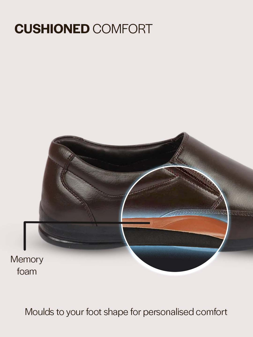 Men Brown Formal Office Dress Comfort Broad Feet Slip On Shoes