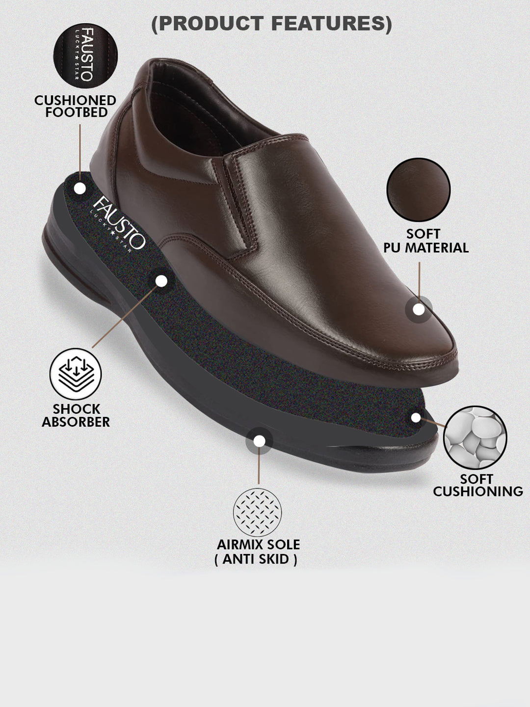 Shop Men Brown Formal Office Dress Comfort Slip On Shoes Online.