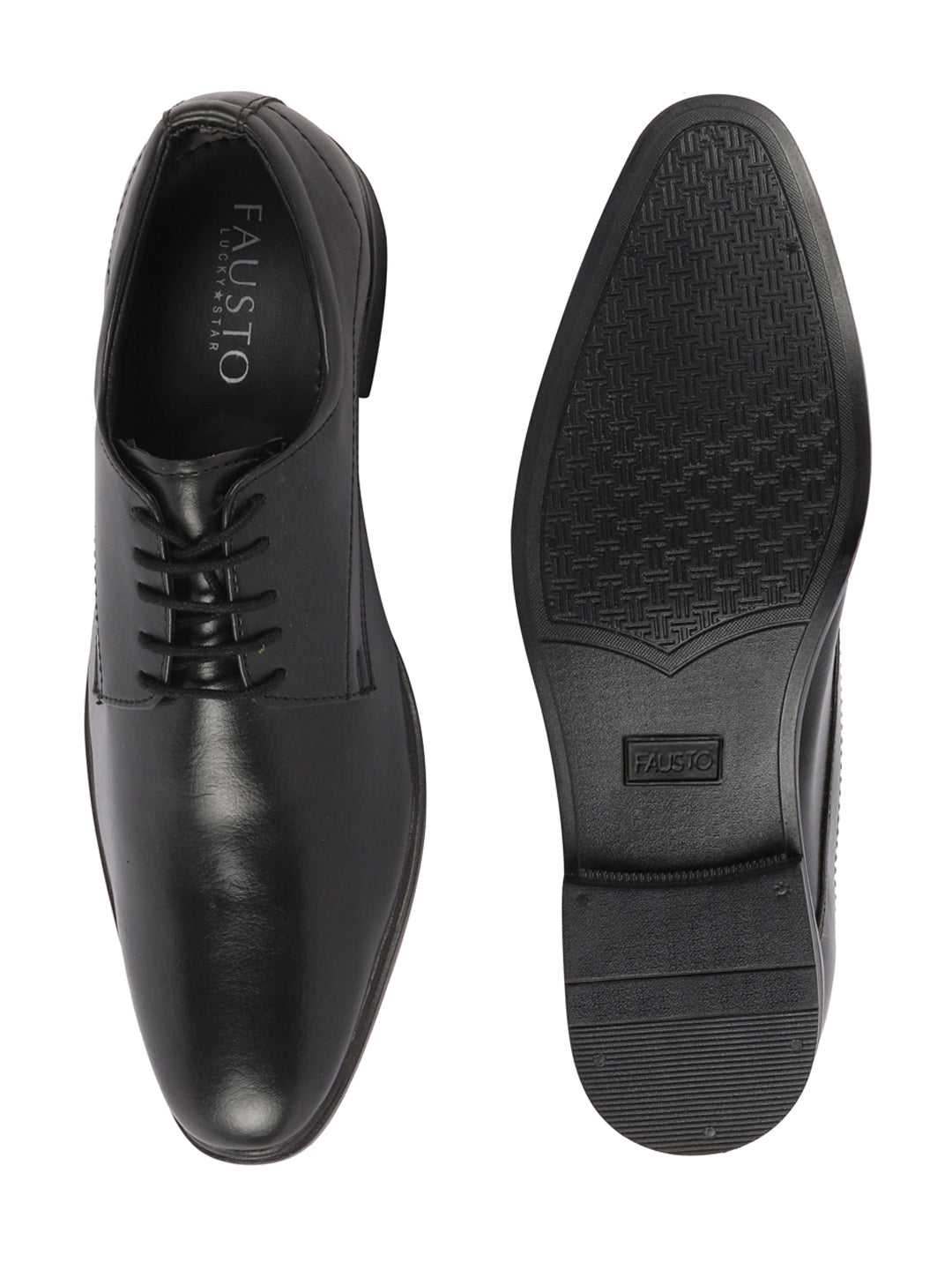 Shop Men Black Formal Office Dress Lace Up Derby Shoes Online.