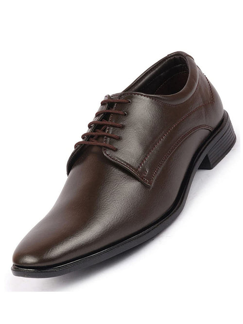 men brown formal office dress lace up derby shoes