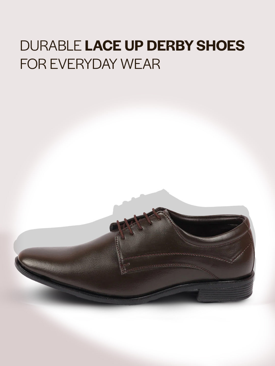 Men Brown Formal Office Dress Lace Up Derby Shoes