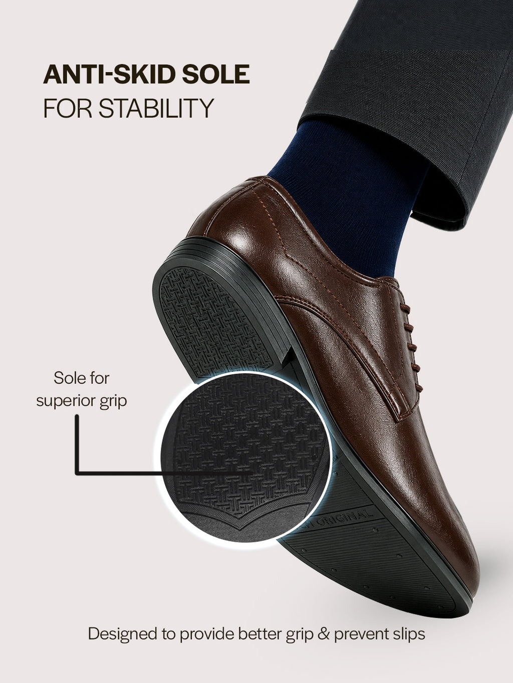 Men Brown Formal Office Dress Lace Up Derby Shoes