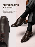 Men Brown Formal Office Dress Lace Up Derby Shoes