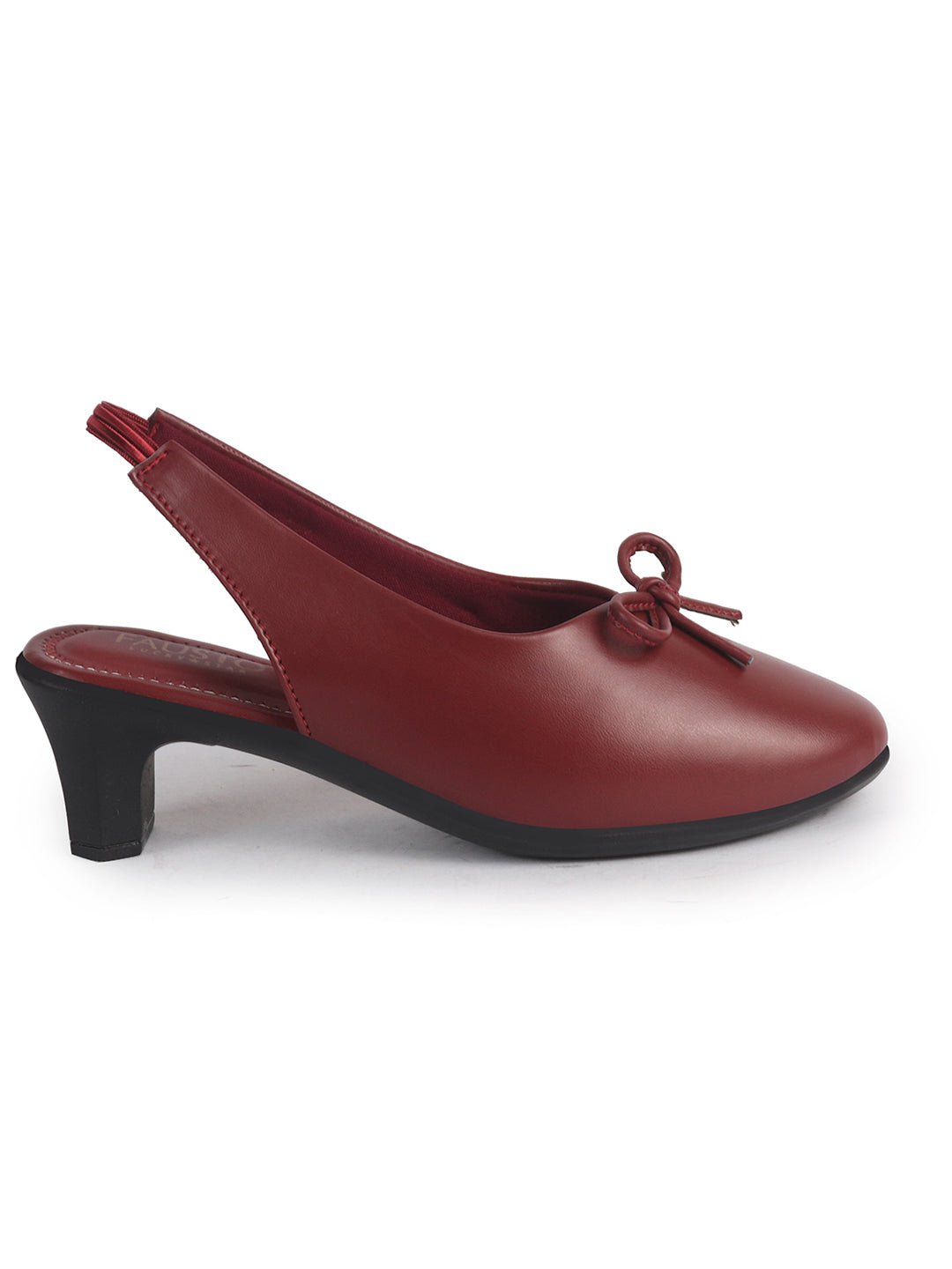 classic dark red slip on dress pumps