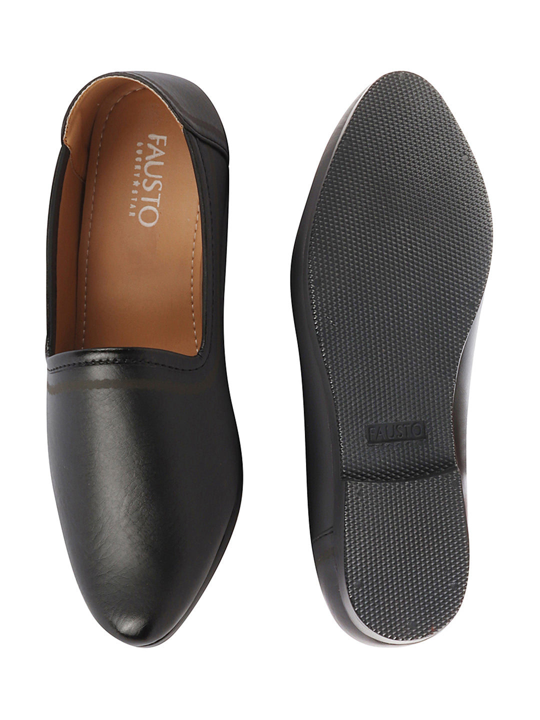 Shop Men Black Ethnic Slip-On Lightweight Jutis & Mojaris Online.