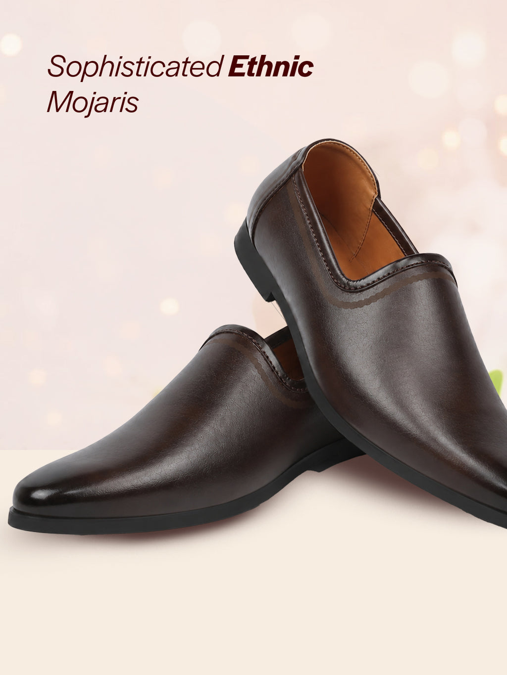 shop men brown ethnic slip-on lightweight jutis & mojaris online.