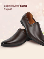 shop men brown ethnic slip-on lightweight jutis & mojaris online.